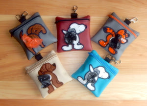 Handmade Doggie Poop Bag Pouch -Dispenser with eco friendly bags