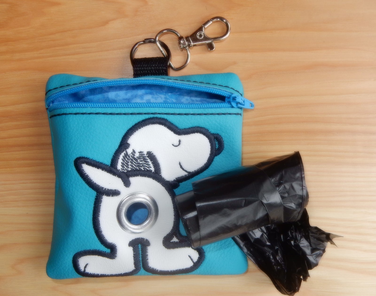 Handmade Doggie Poop Bag Pouch -Dispenser with eco friendly bags