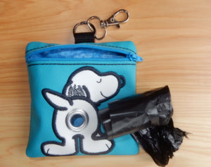 Handmade Doggie Poop Bag Pouch -Dispenser with eco friendly bags