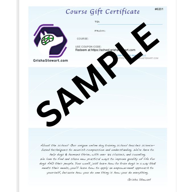 Course Gift Certificate